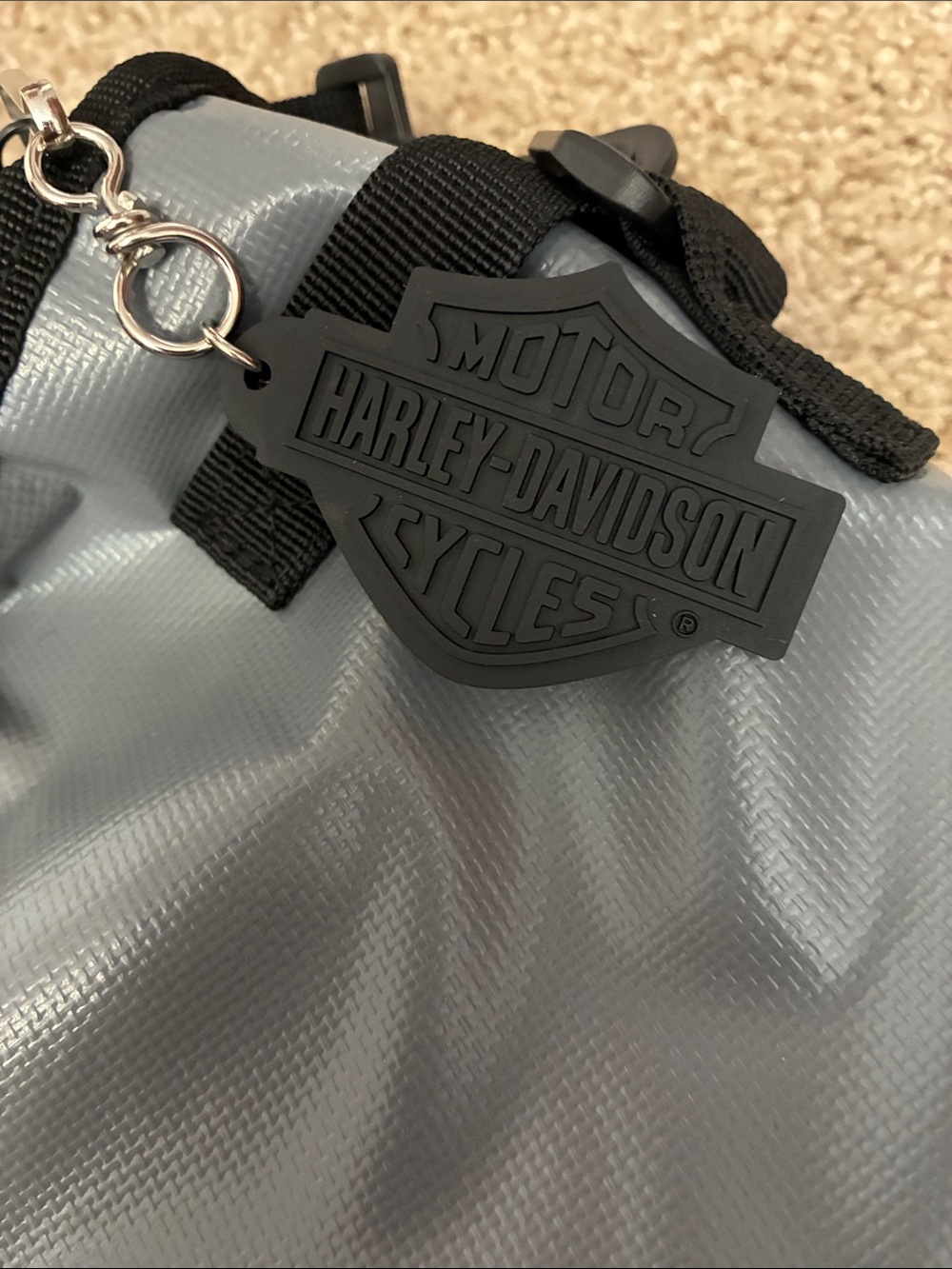 Harley-Davidson Deluxe Embroidered Duffle Bag Gray & Black NWT - Picture 3 of 11